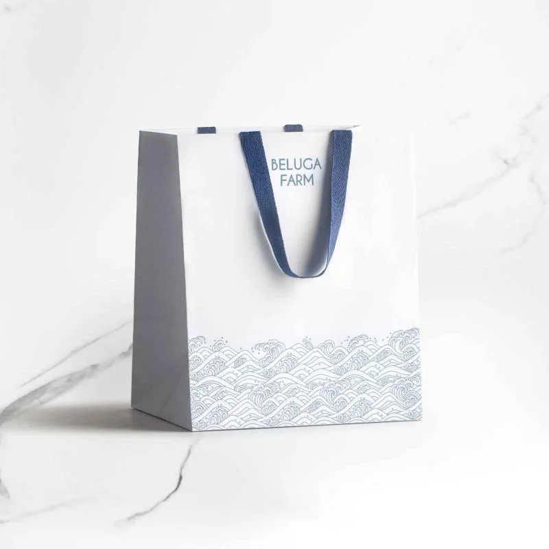 Голубой подарочный пакет