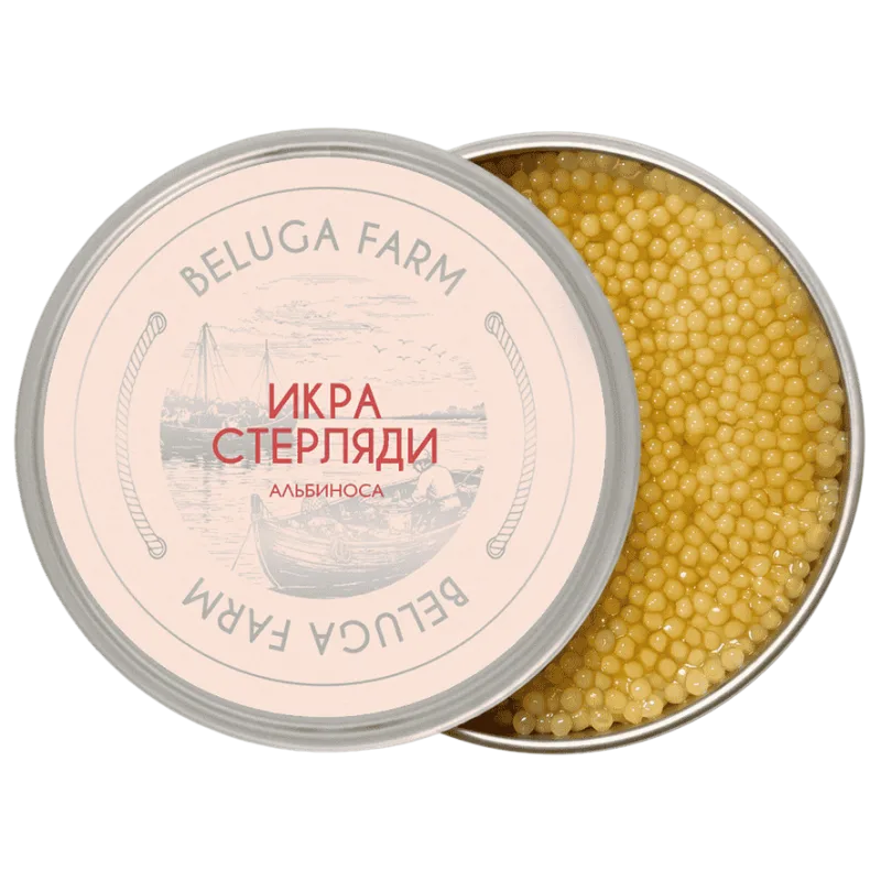 Чёрная икра стерляди альбиноса