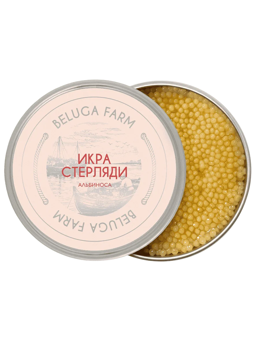 Чёрная икра стерляди альбиноса